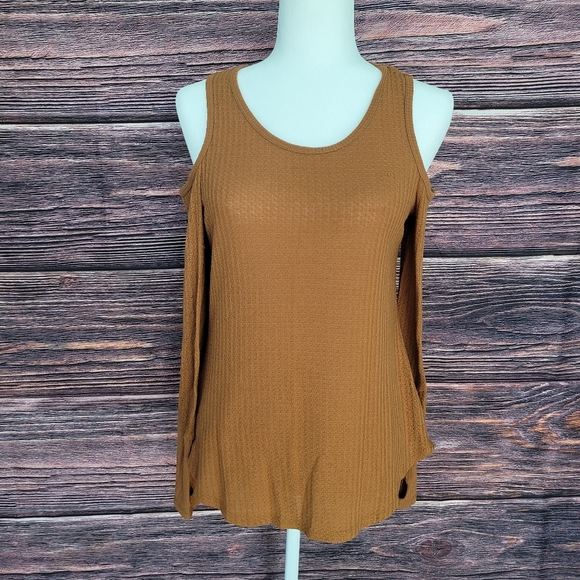 Pink Rose Tops - Mustard Long Sleeve Top with Thumbholes